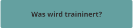 Was wird traininert?