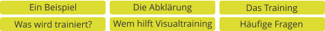 Ein Beispiel Die Abklärung Das Training Was wird trainiert? Wem hilft Visualtraining Häufige Fragen